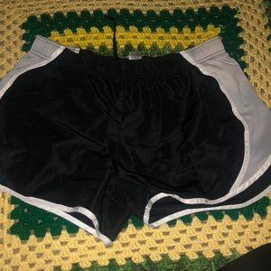 Black and grey work out shorts